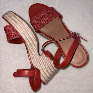 Old Navy Red Espadrille Sandals with Woven Detail